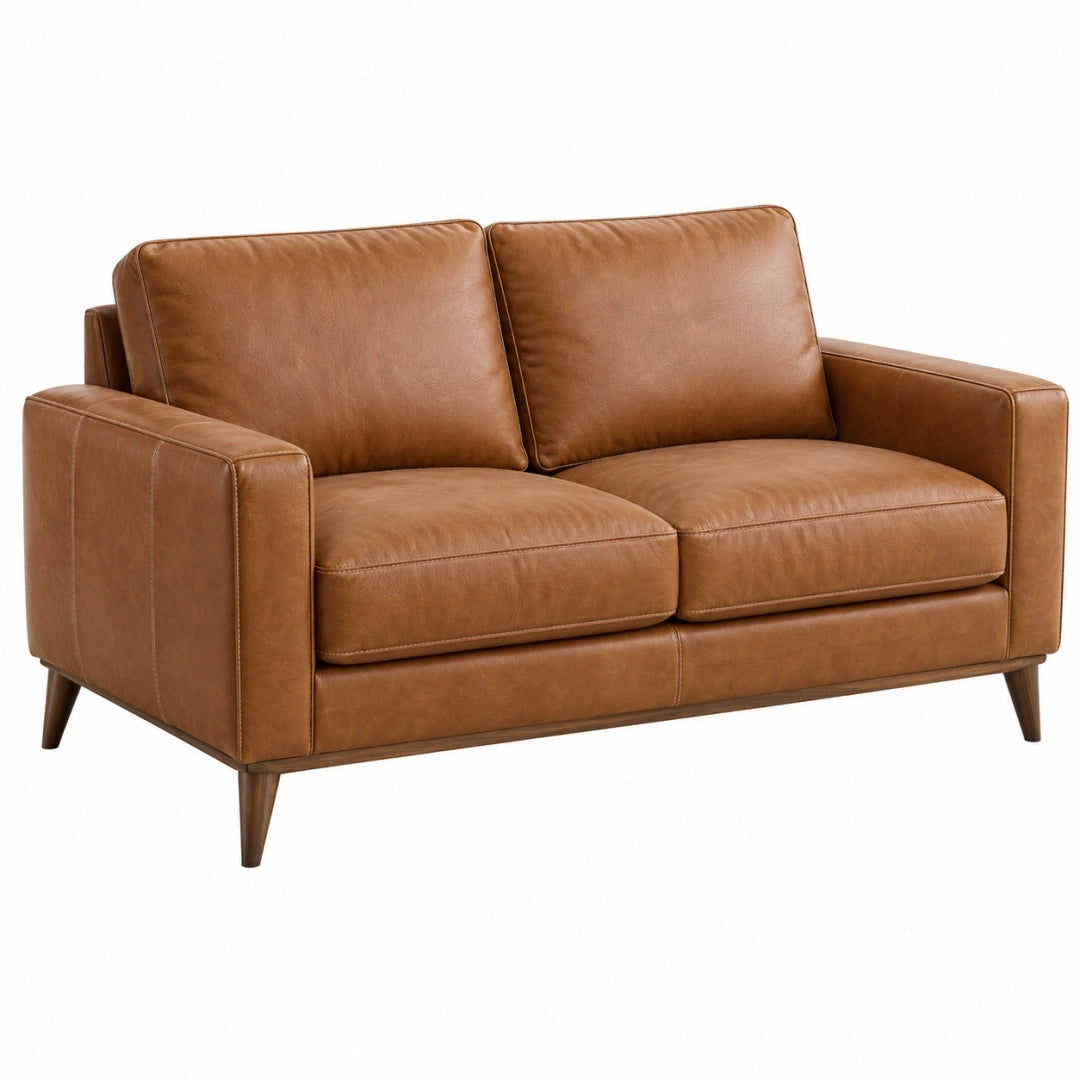 Sofá de 2 plazas 160 x 90 x 85 cm tapizado marrón estilo moderno