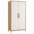 Armario 100 x 55 x 200 cm de madera beige y blanco - almacenamiento de estilo moderno